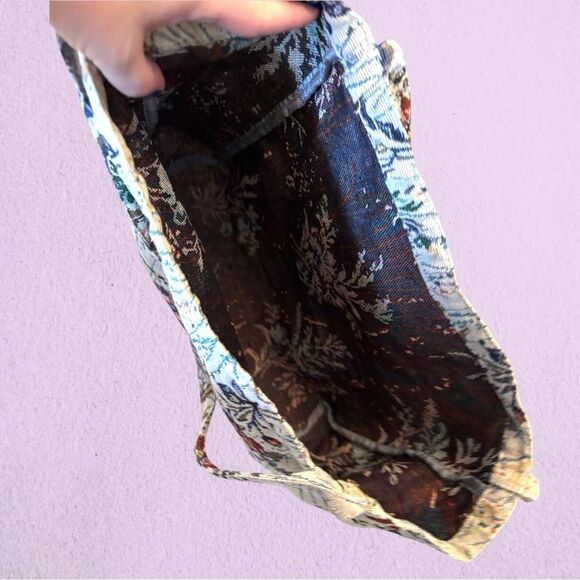 Vintage floral tapestry slouchy tote bag - Picture 6 of 8